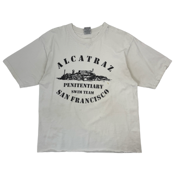 Vintage Alcatraz Penitentiary Distressed Tee White