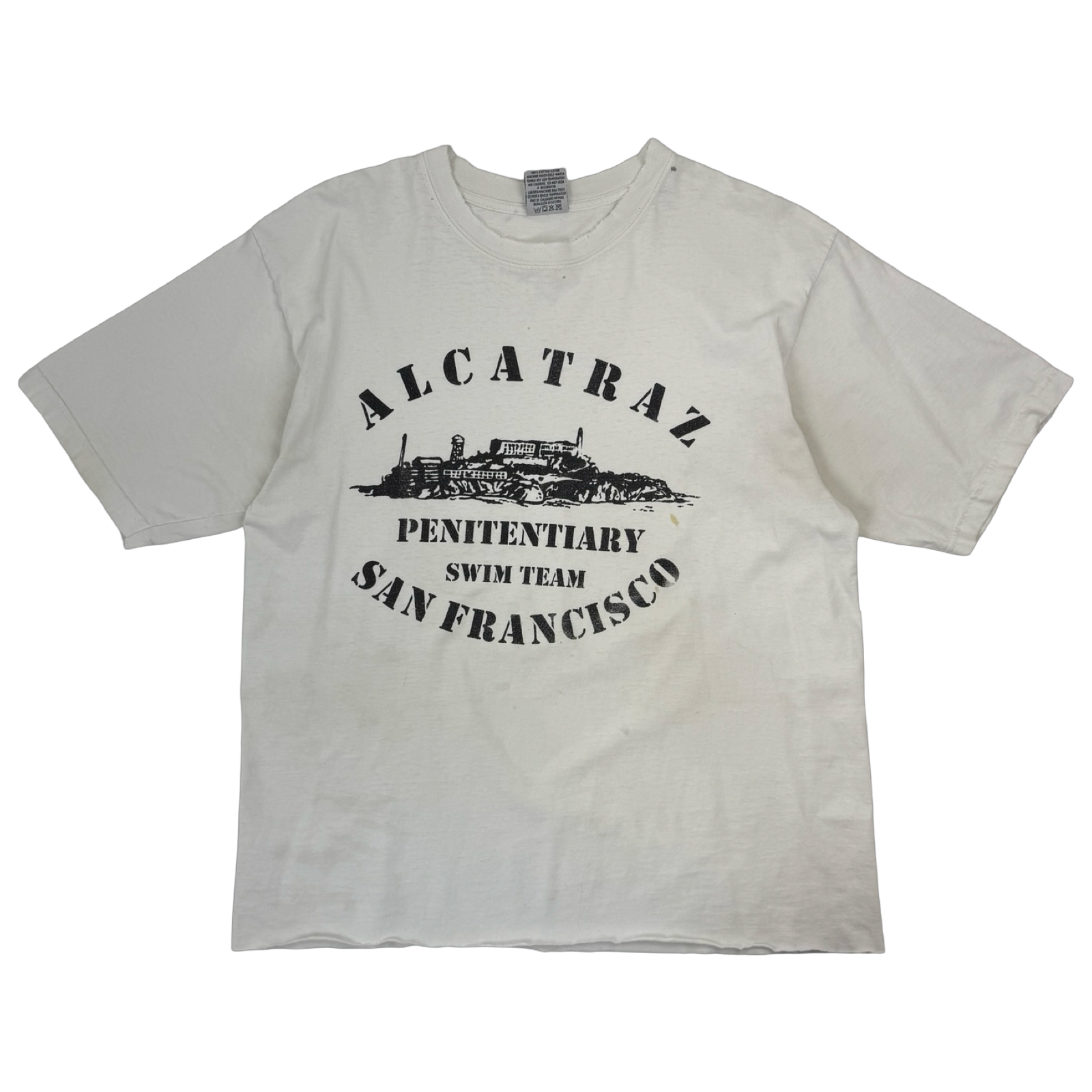 Vintage Alcatraz Penitentiary Distressed Tee White