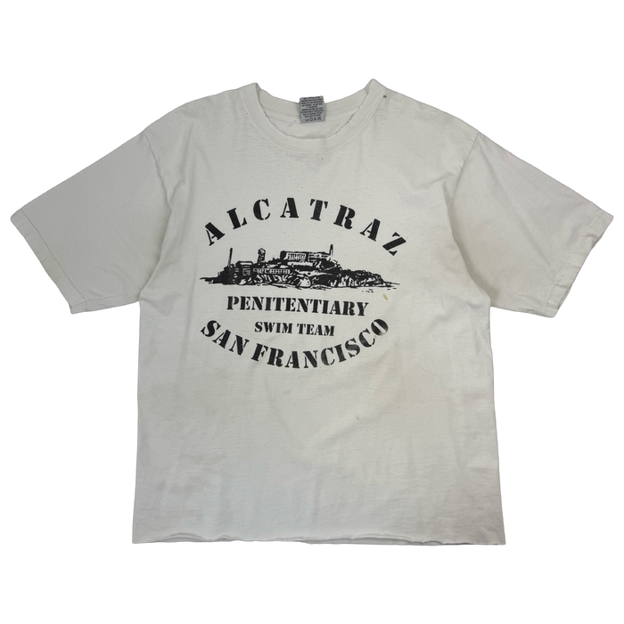 Vintage Alcatraz Penitentiary Distressed Tee White | Vitnage Clothing Store Canada