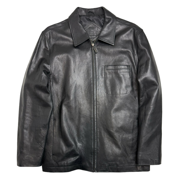 Vintage Balenciaga Paris BB Leather Jacket Black | Vitnage Clothing Store Canada