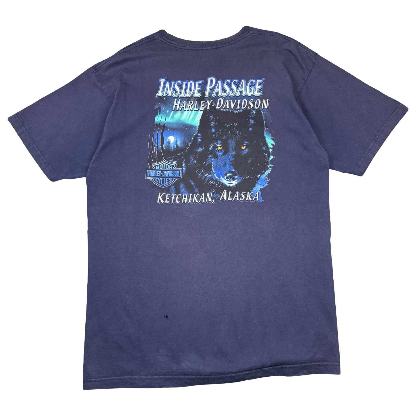 Vintage Harley Davidson Inside Passage Tee Navy