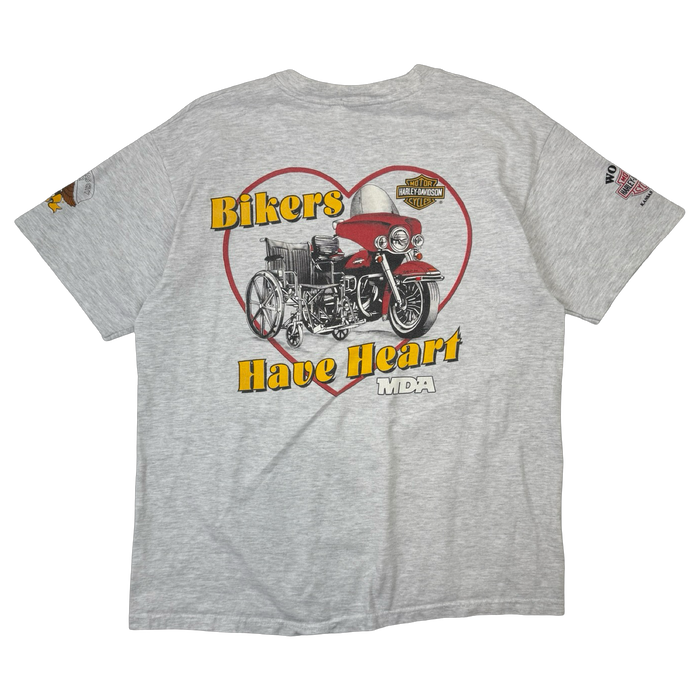 Vintage Harley Davidson Bikers Have Heart Tee Grey | Vitnage Clothing Store Canada