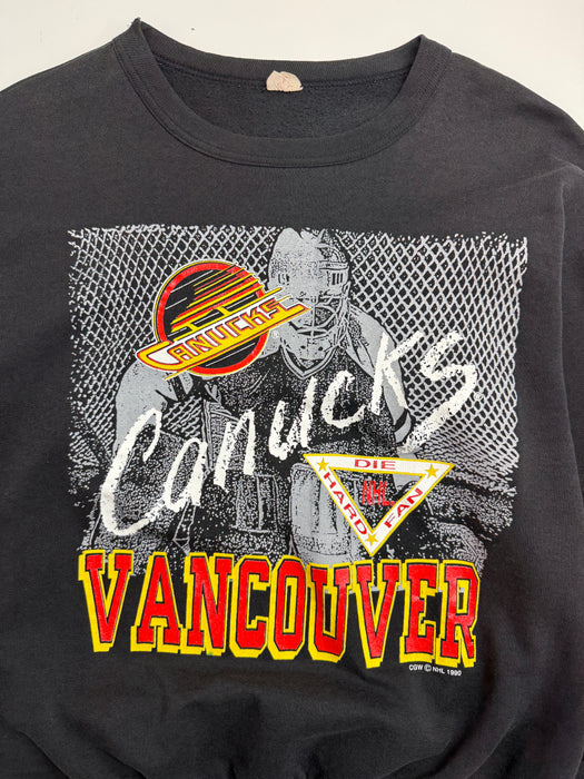 Vintage 1990 Vancouver Canucks Sweatshirt Black | Vitnage Clothing Store Canada