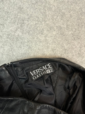 Women’s Versace Leather Skirt