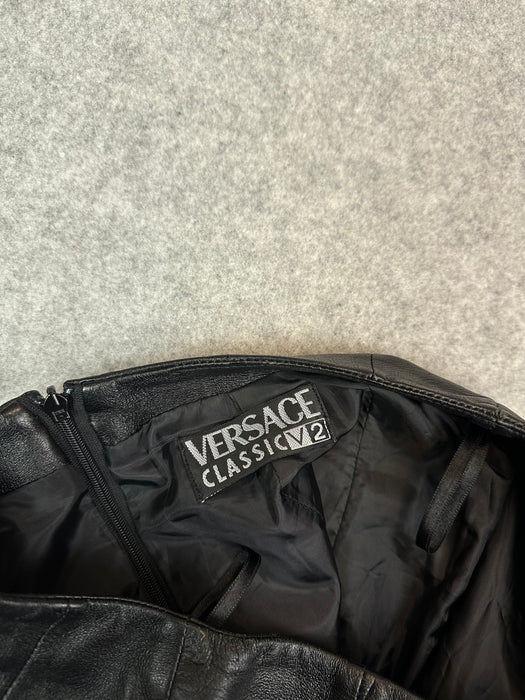 Women’s Versace Leather Skirt | Vitnage Clothing Store Canada