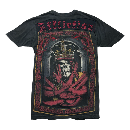 Vintage Y2K Affliction Rose Skeleton King Tee Black | Vintage Clothing Store Canada