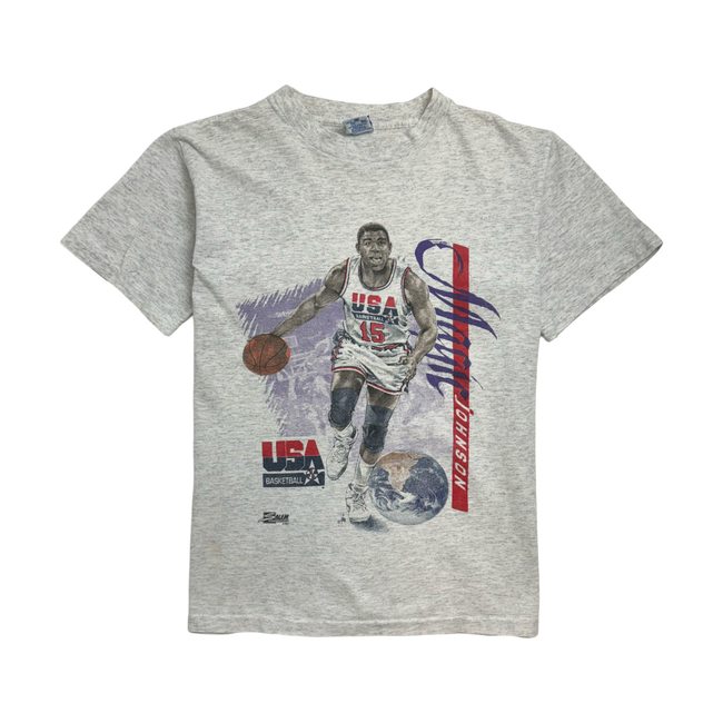 (S) Vintage Team USA Magic Johnson Tee Grey