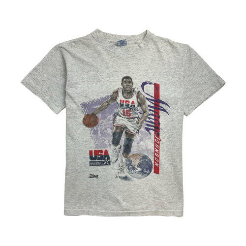 (S) Vintage Team USA Magic Johnson Tee Grey | Vintage Clothing Store Canada