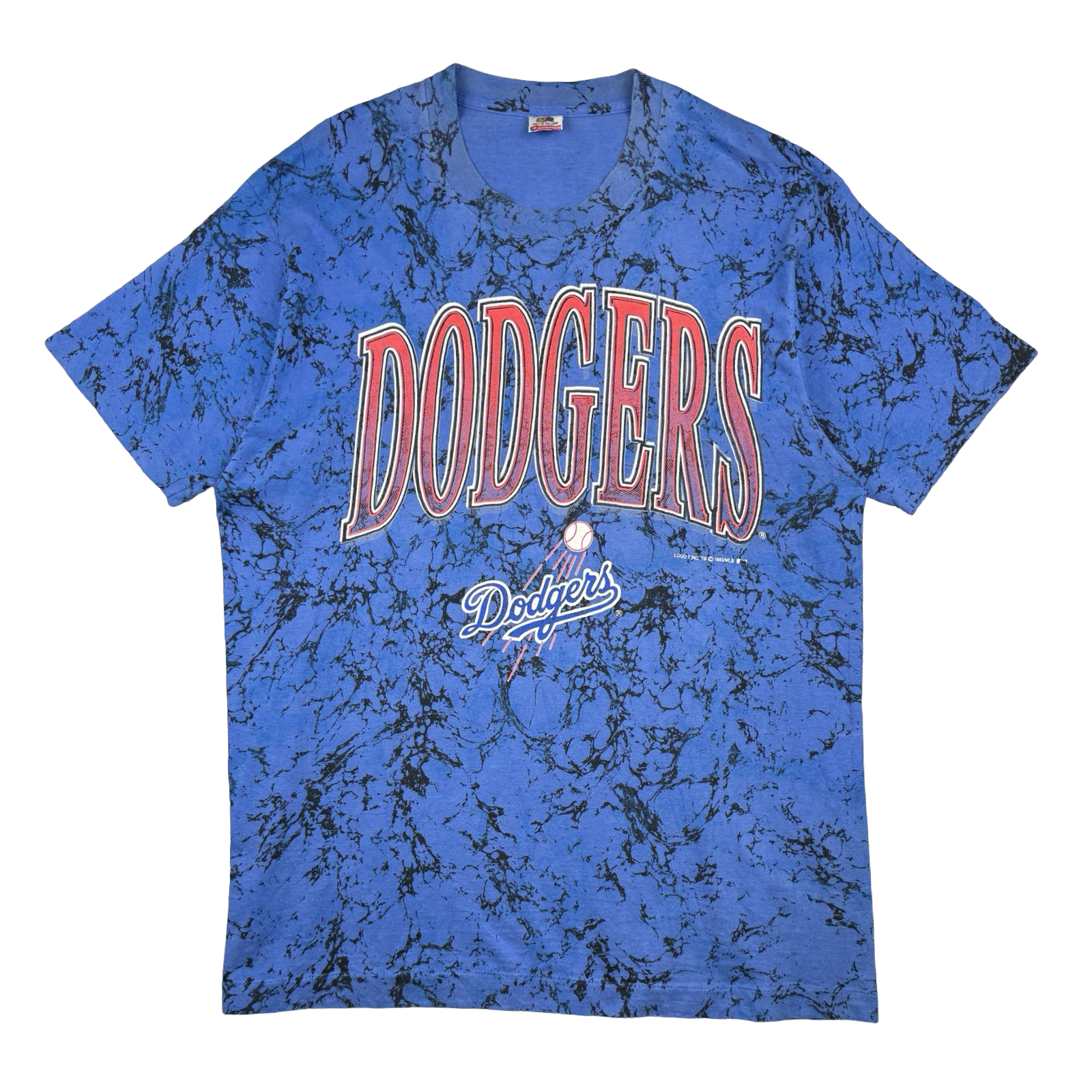 Vintage Los Angeles Dodgers Marble AOP Tee Blue