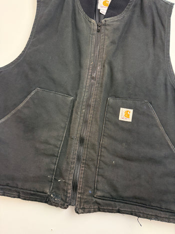 Vintage 2000s Carhartt Quilt Lined Work Vest Black