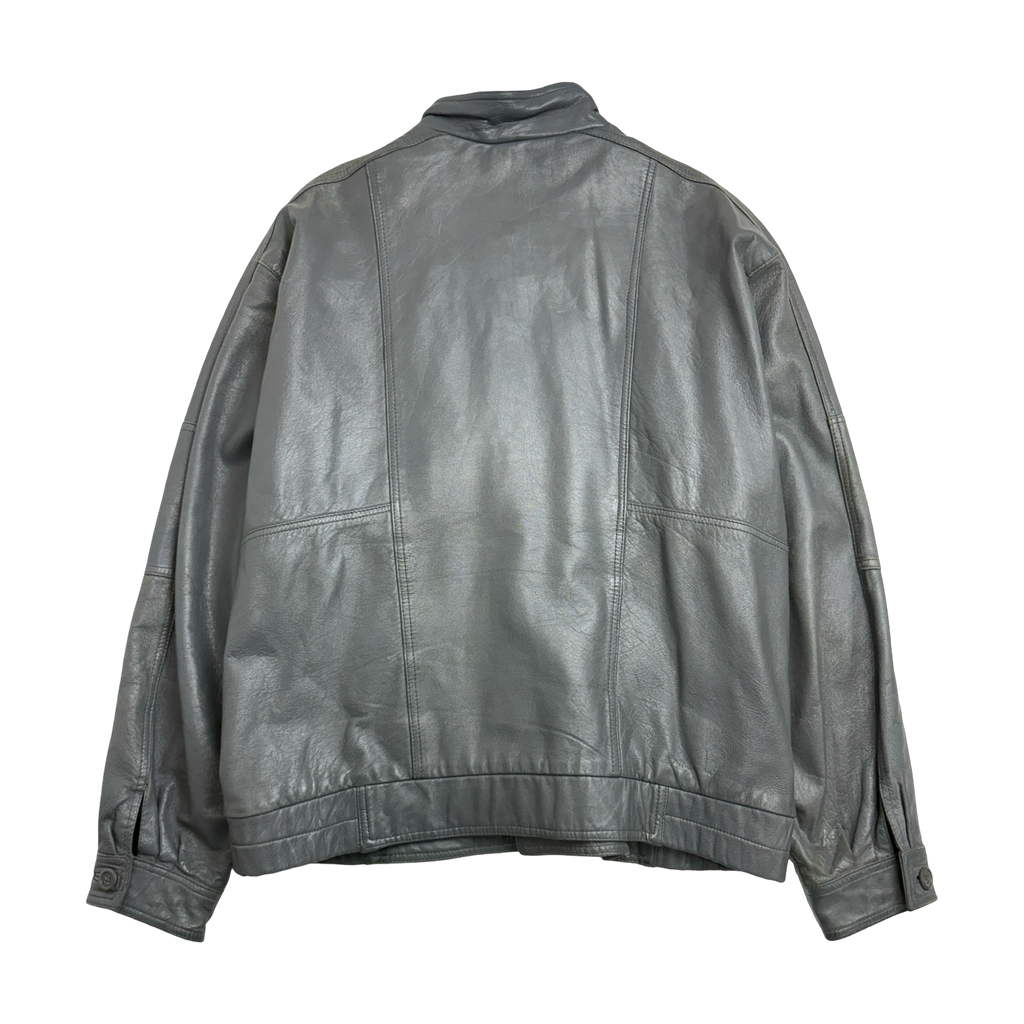 Vintage Men's Yves Saint Laurent Leather Coat Grey