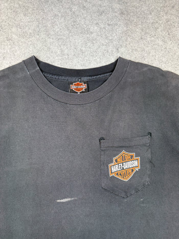 Vintage Harley Davidson Lancaster Spaceship Tee Black