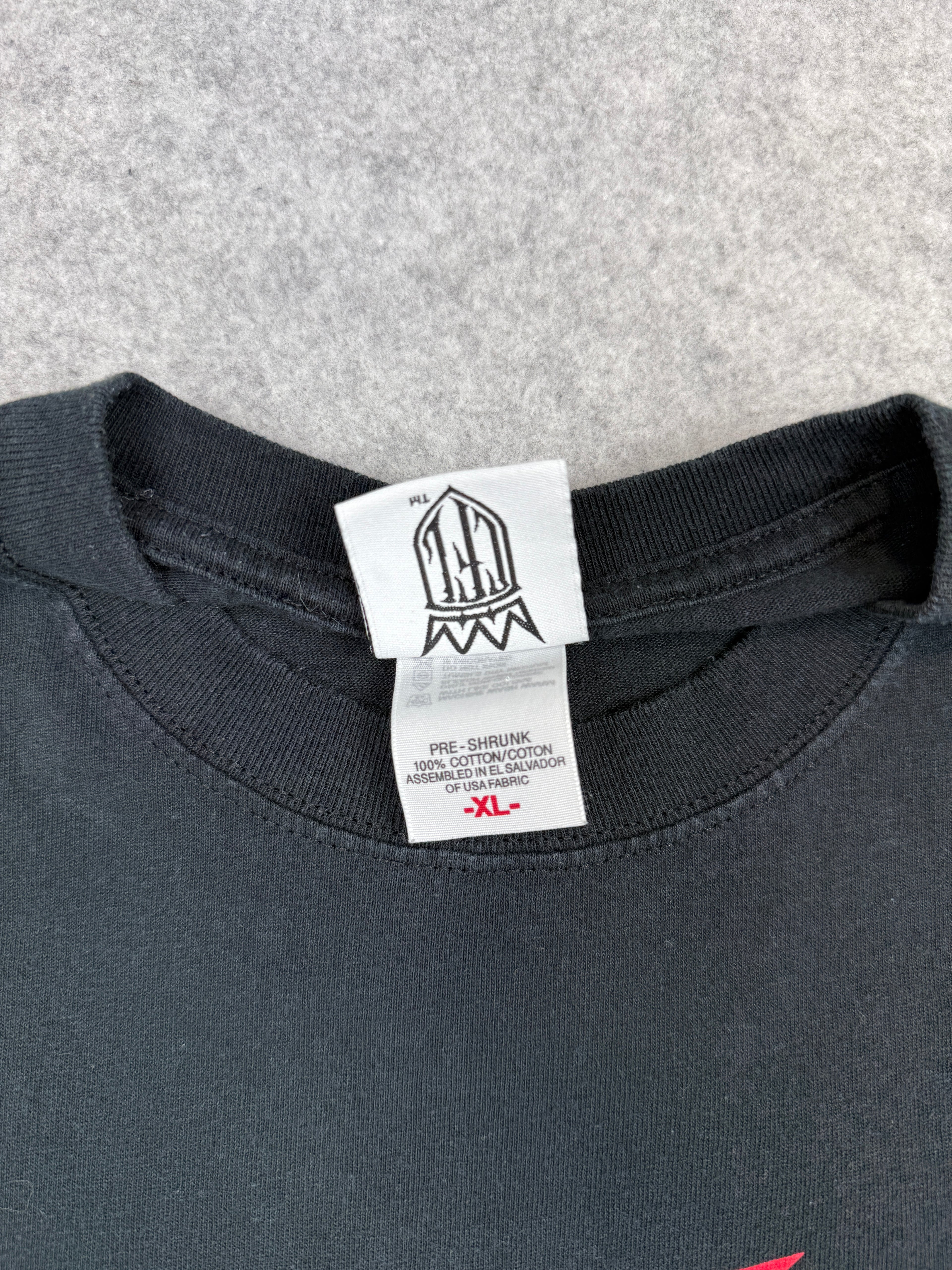 Vintage West Coast Choppers Pinstripe Cross Logo Tee Black/Red