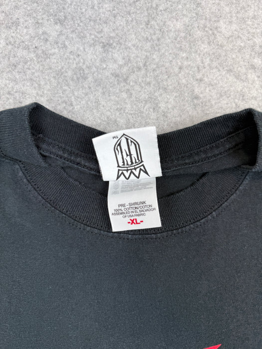 Vintage West Coast Choppers Pinstripe Cross Logo Tee Black/Red | Vitnage Clothing Store Canada