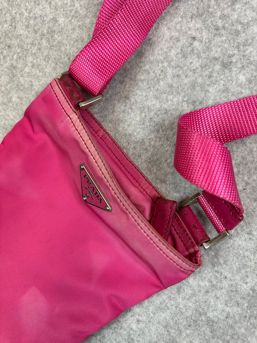Prada Tessuto Nylon Messenger Bag Pink | Vitnage Clothing Store Canada