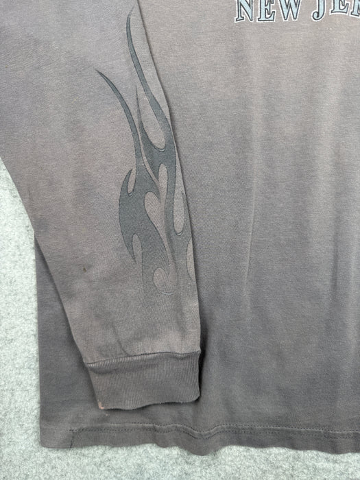Vintage Harley Davidson New Jersey Flame Dice L/S Tee Faded Grey | Vitnage Clothing Store Canada