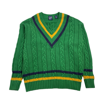 (L) Vintage GAP Textured Knit Sweater Green