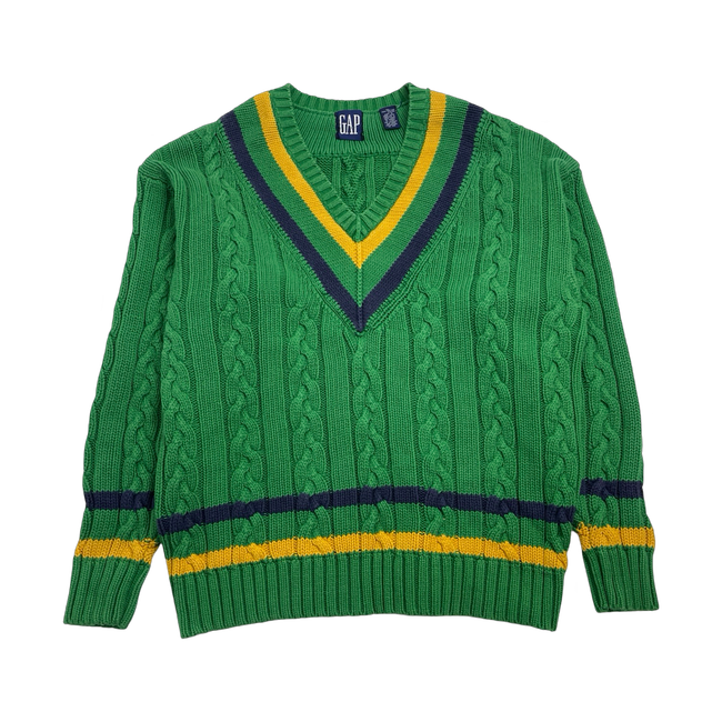 (L) Vintage GAP Textured Knit Sweater Green