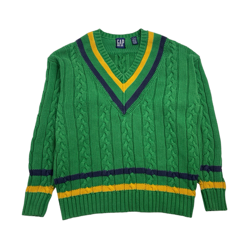 (L) Vintage GAP Textured Knit Sweater Green | Vintage Clothing Store Canada