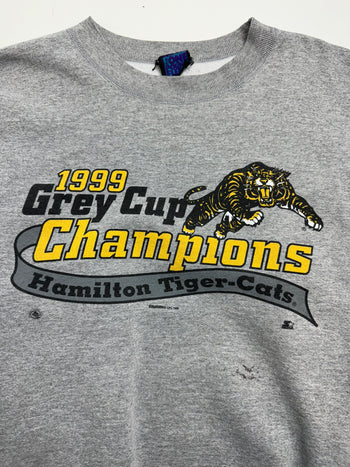 (XL) Vintage '99 Hamilton Tiger-Cats Championship Sweatshirt Grey