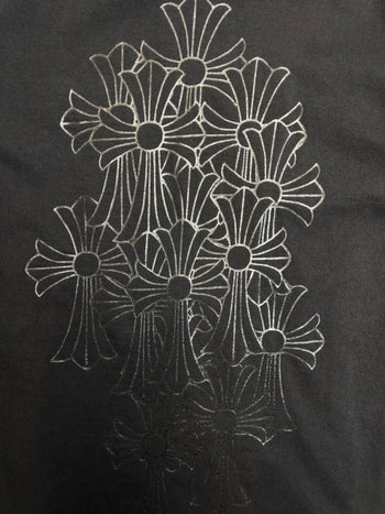 Vintage Chrome Hearts Tonal Cemetery Cross Pocket Tee Black