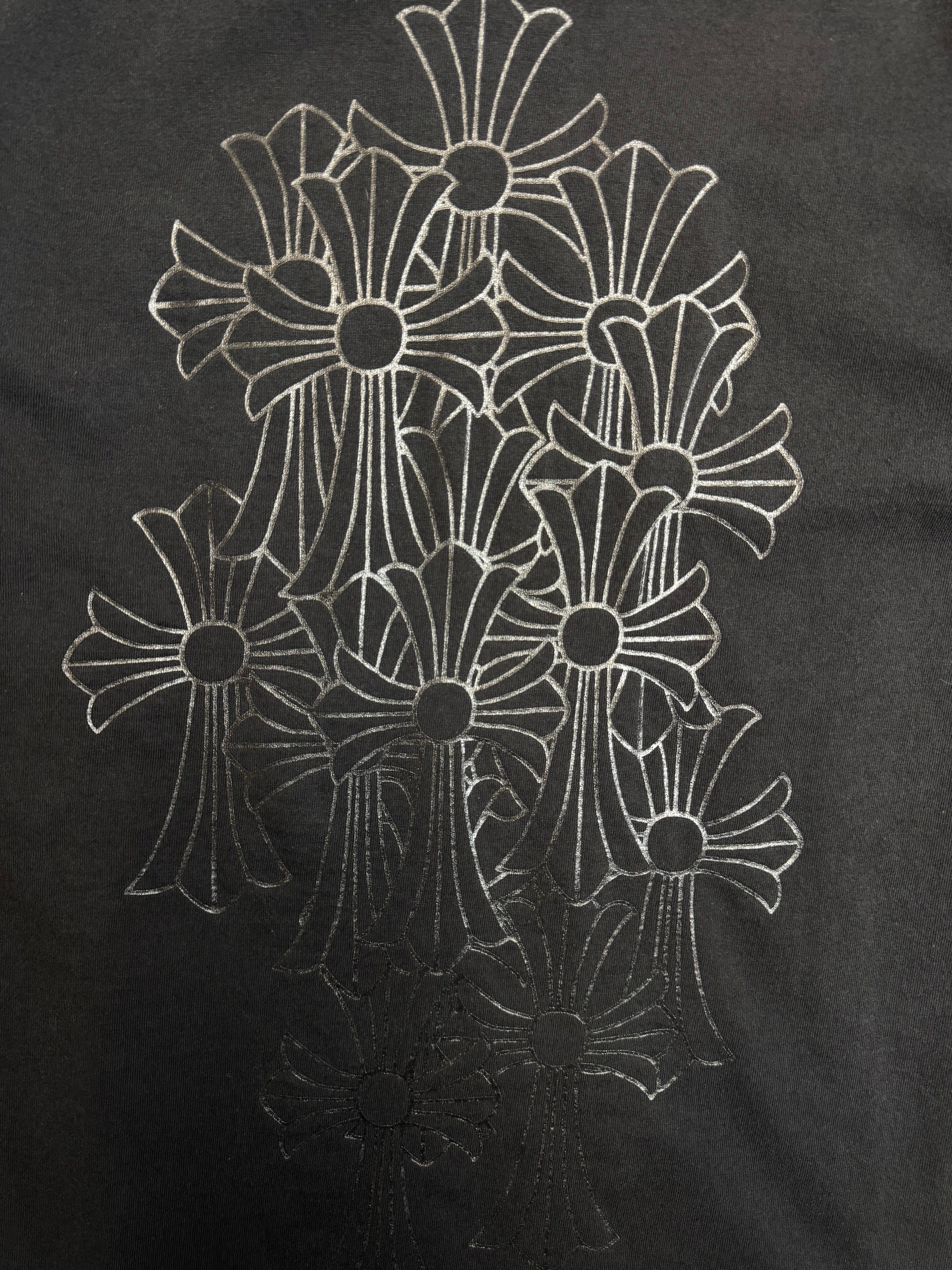 Vintage Chrome Hearts Tonal Cemetery Cross Pocket Tee Black