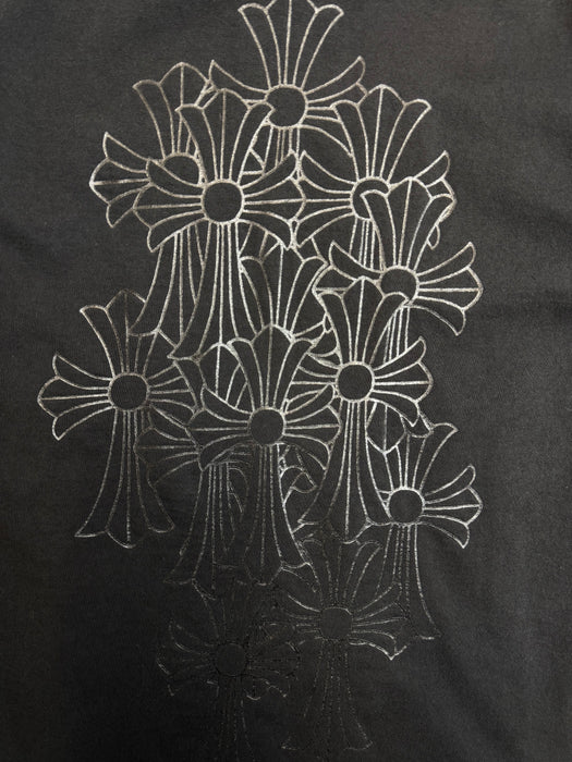 Vintage Chrome Hearts Tonal Cemetery Cross Pocket Tee Black | Vitnage Clothing Store Canada