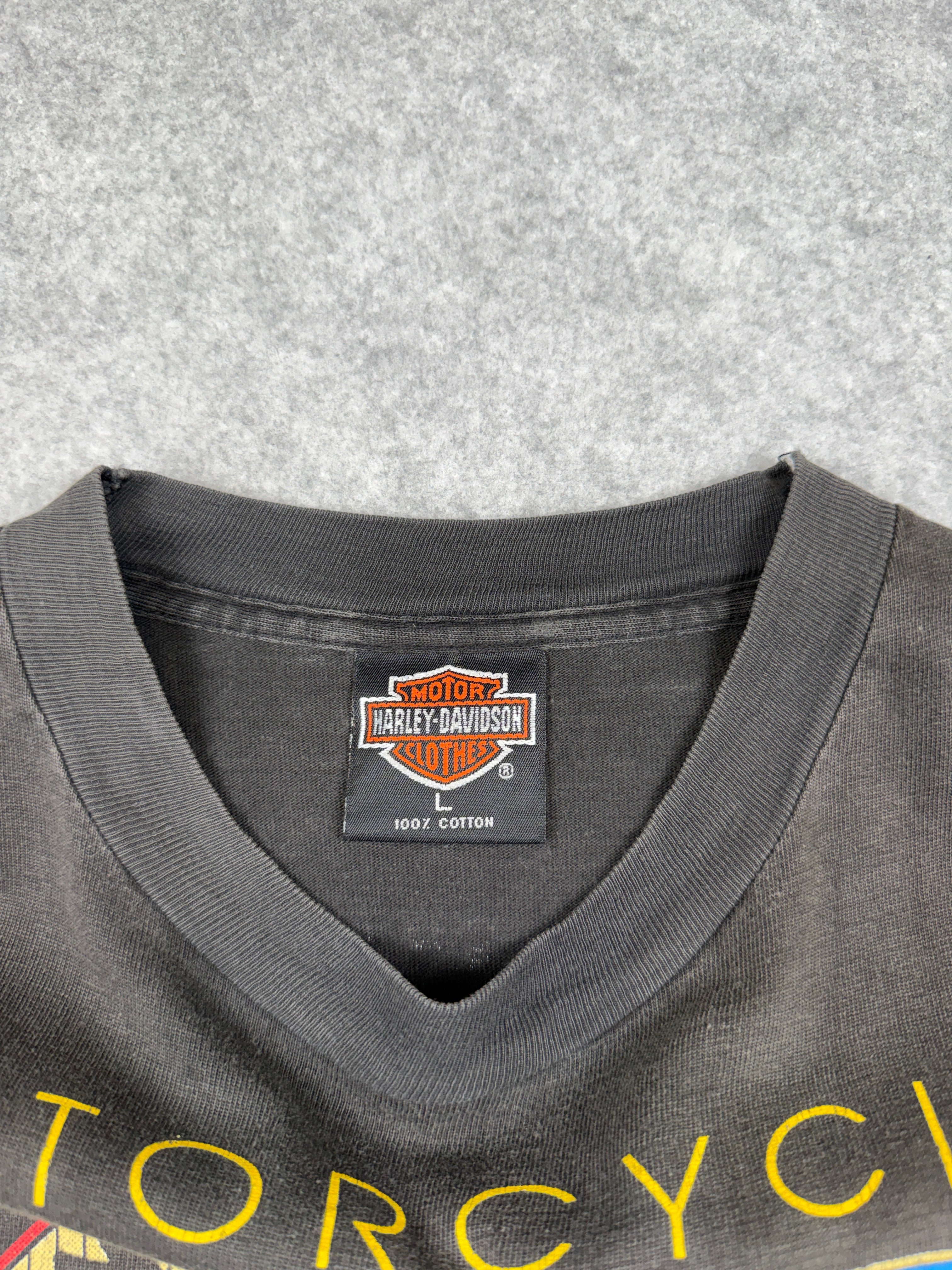 Vintage Harley Davidson New Zealand Kiwi Tee Black