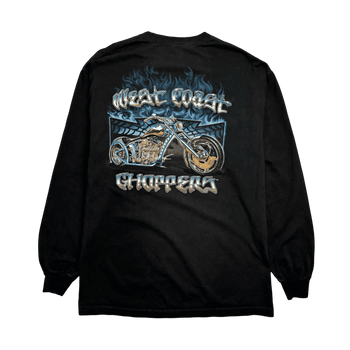 (L) Vintage West Coast Choppers Biker L/S Tee Black