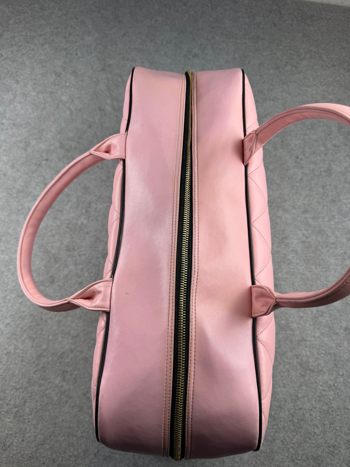 Chanel Quilted Leather Boston Bag Pink