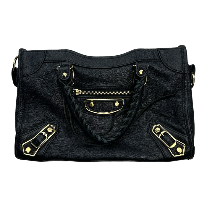 Balenciaga Metallic Edge Classic City Bag Black/Gold | Vitnage Clothing Store Canada