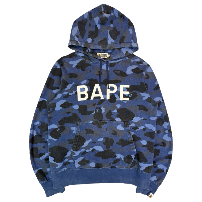BAPE Color Camo Pullover Hoodie Navy (USED) | Vitnage Clothing Store Canada