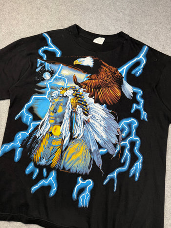 Vintage American Thunder Blue Lightning Chief Tee Black