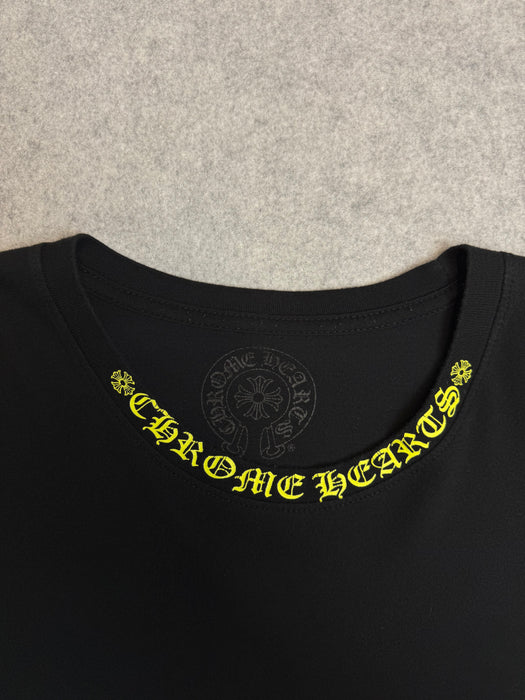 Chrome Hearts Neck Script Logo L/S Tee Black/Yellow | Vitnage Clothing Store Canada