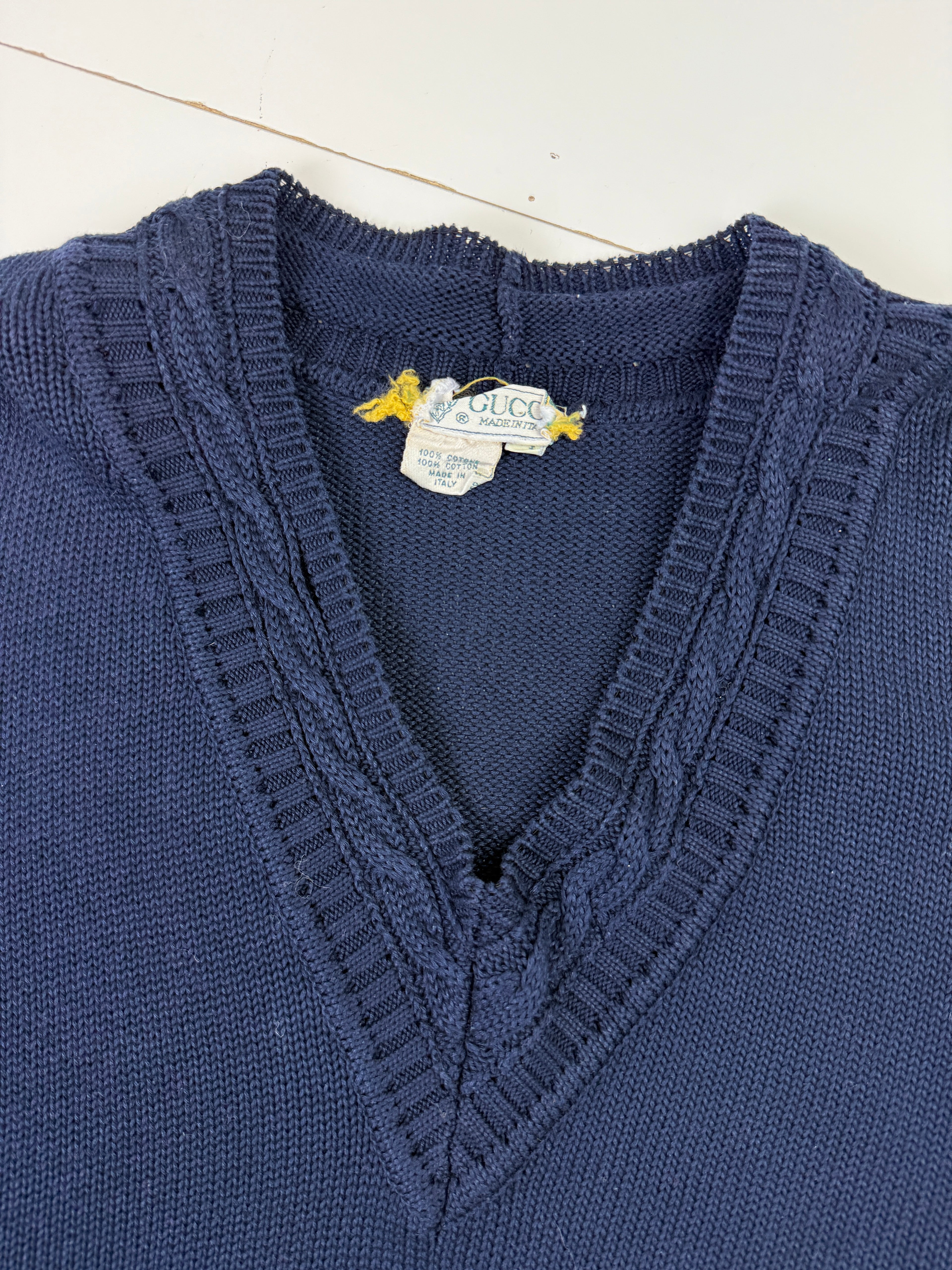 Vintage Gucci V Neck Knit Sweater