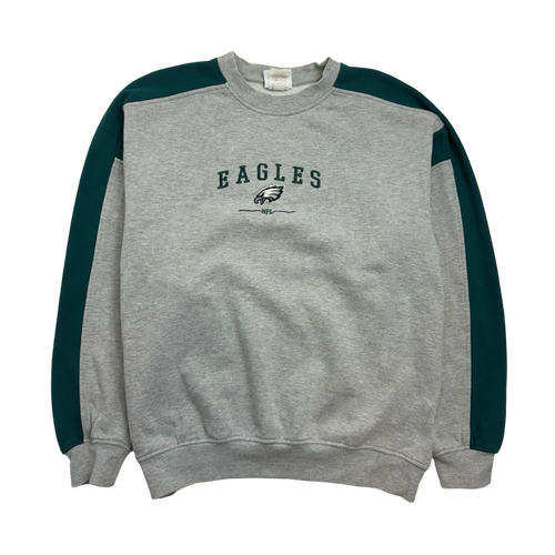 (XL) Vintage NFL Philadelphia Eagles Sweatshirts Grey | Vintage Clothing Store Canada