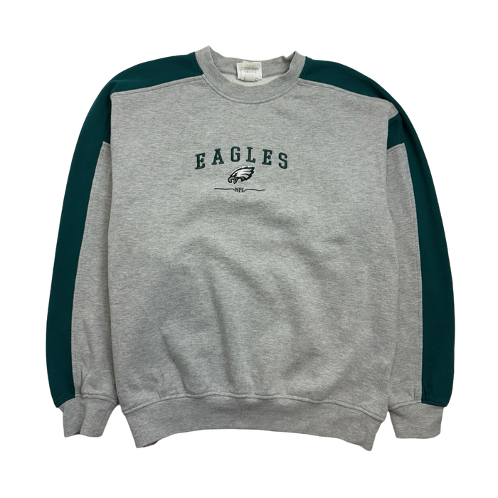 (XL) Vintage NFL Philadelphia Eagles Sweatshirts Grey | Vitnage Clothing Store Canada