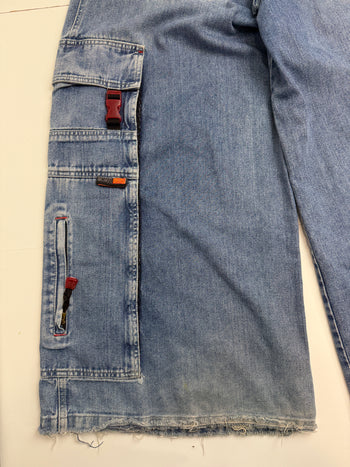 Kik Wear Wide Baggy Cargo Denim Pants