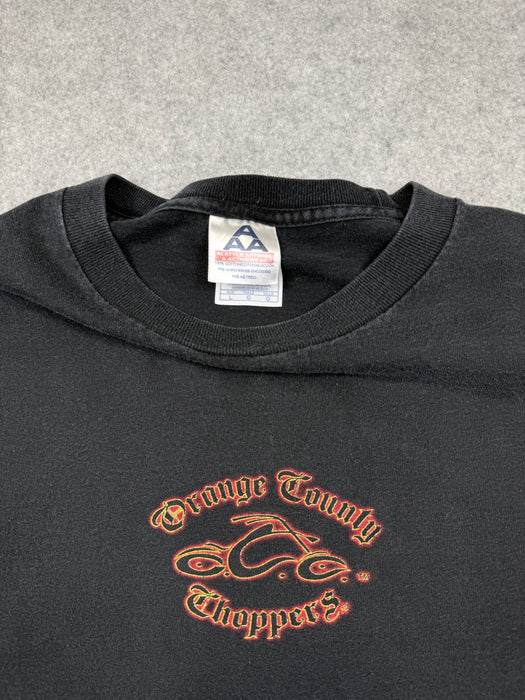 VIntage Orange County Choppers Script Flame Sleeve L/S Tee Black | Vitnage Clothing Store Canada