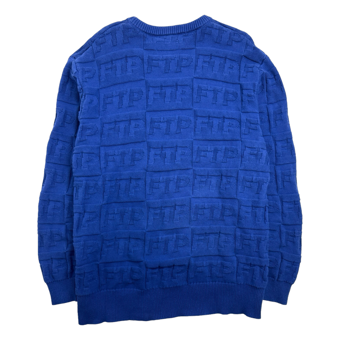 FTP Repeat Logo Knit Sweater Royal (USED) | Vitnage Clothing Store Canada