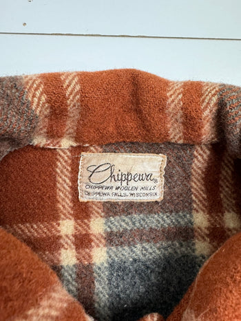 (M) Vintage 90s Wool Chippewa Button Up Flannel