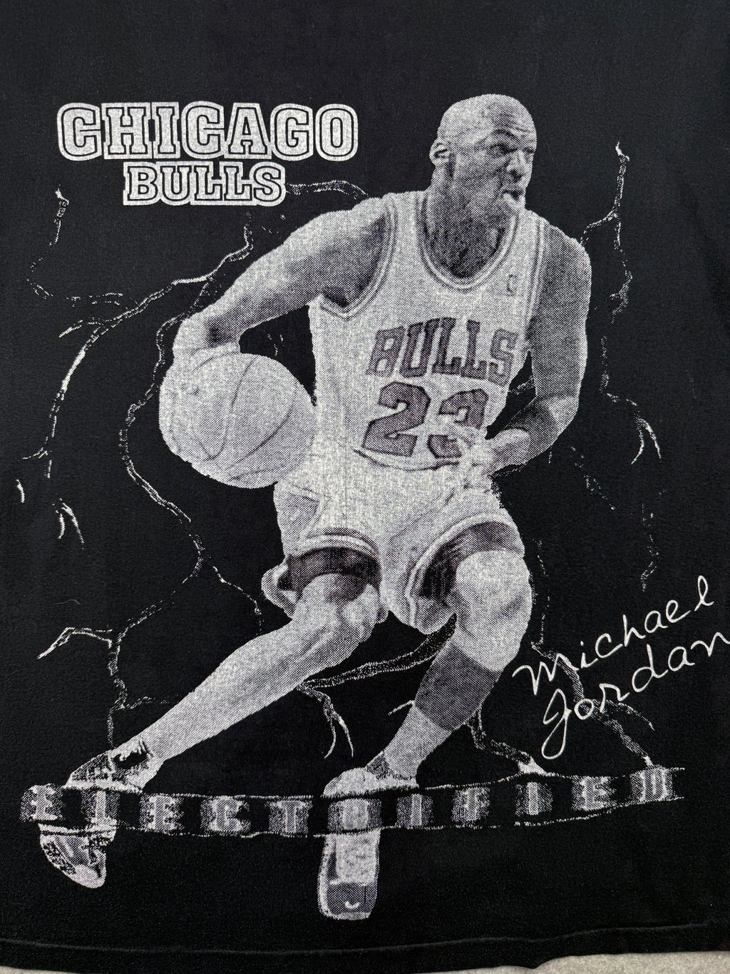 Bootleg Vintage Chicago Bulls Michael Jordan Electrified Tee Black
