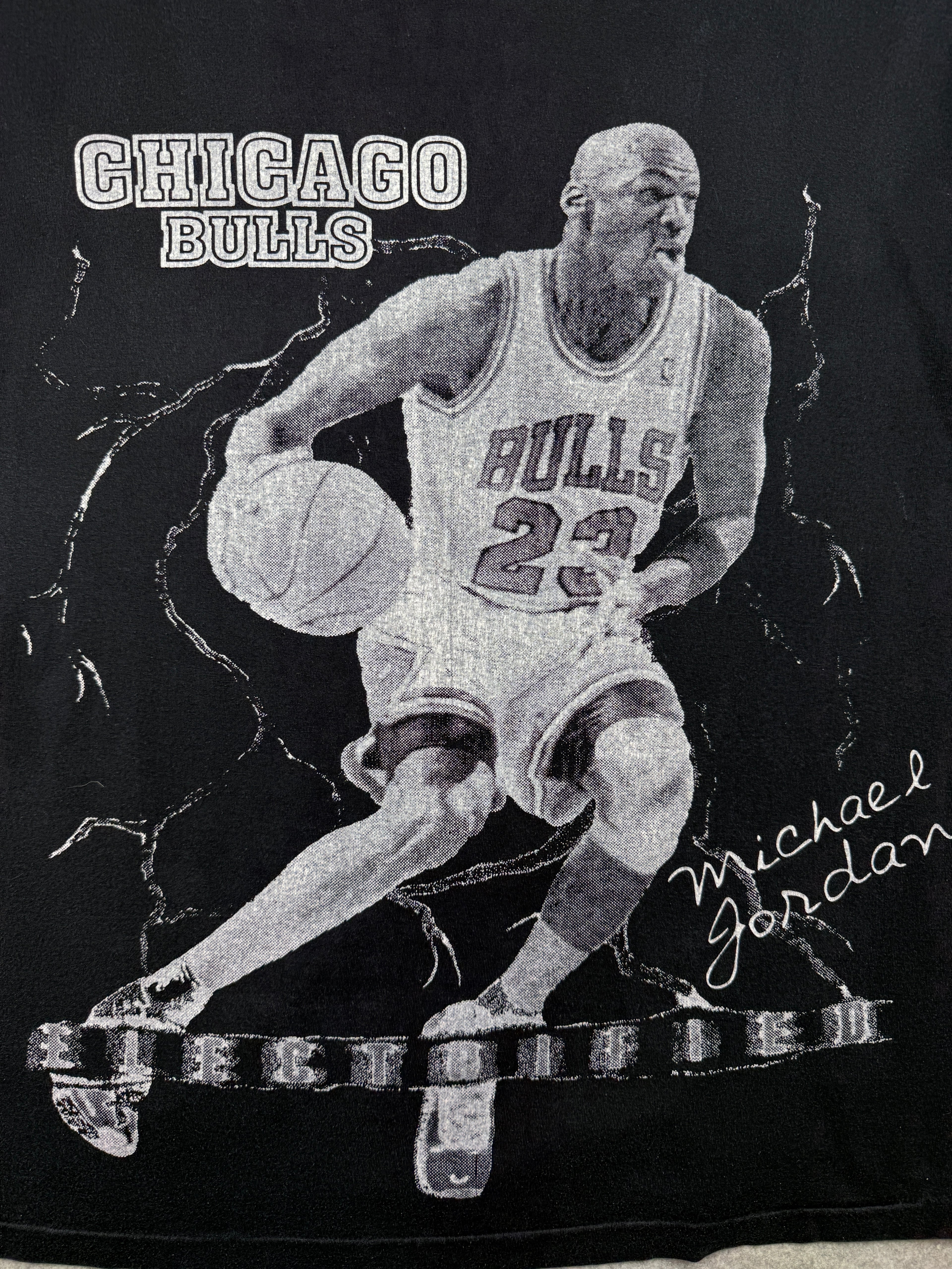 Bootleg Vintage Chicago Bulls Michael Jordan Electrified Tee Black