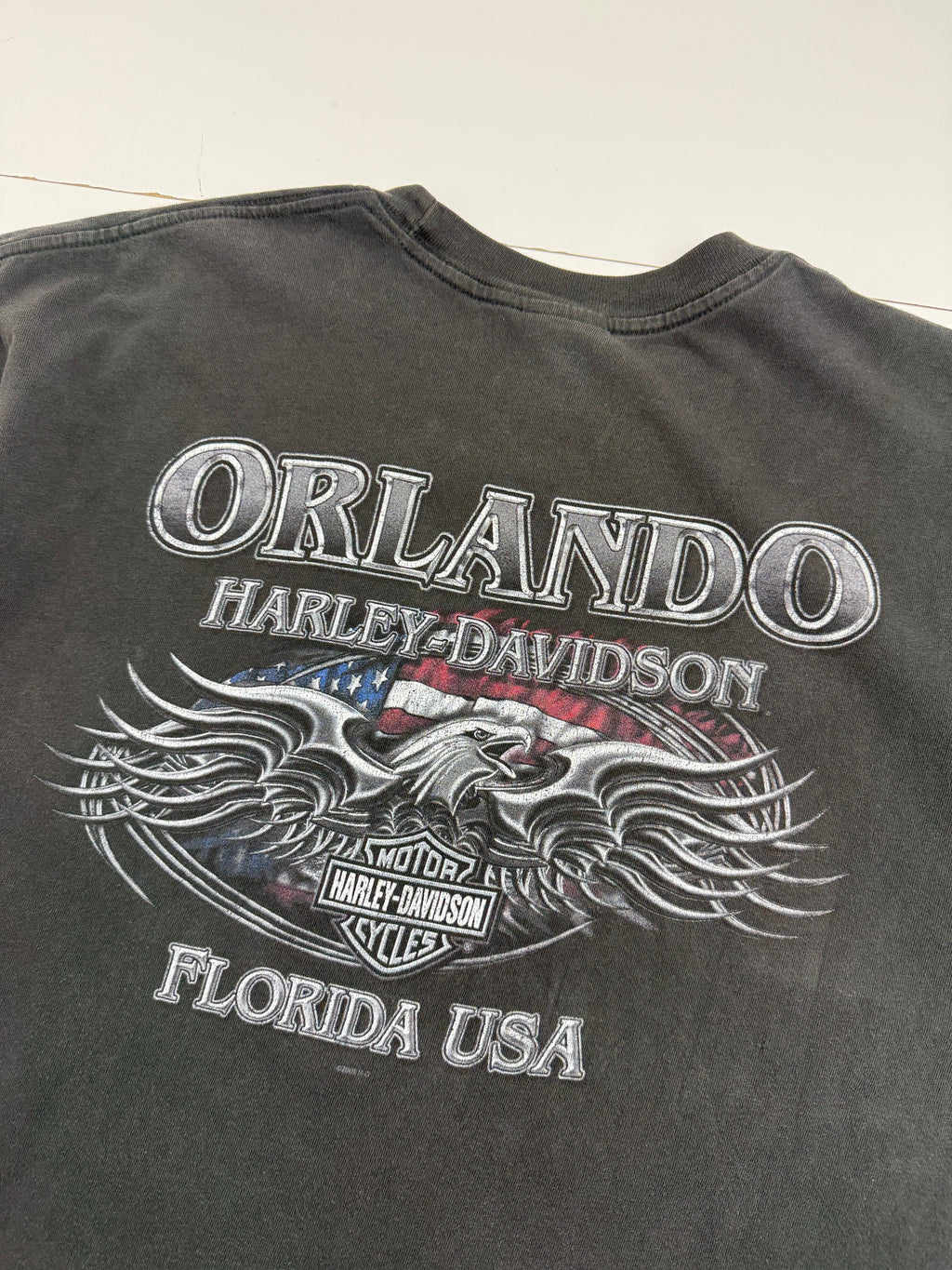 Vintage Y2K Harley Davidson Orlando Tee Black