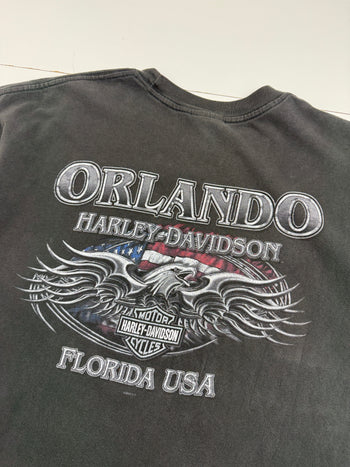 Vintage Y2K Harley Davidson Orlando Tee Black