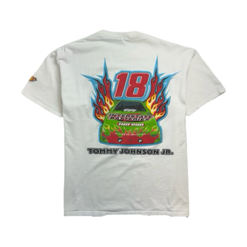 (L) Vintage Tommy Johnson Jr. Nascar Tee White