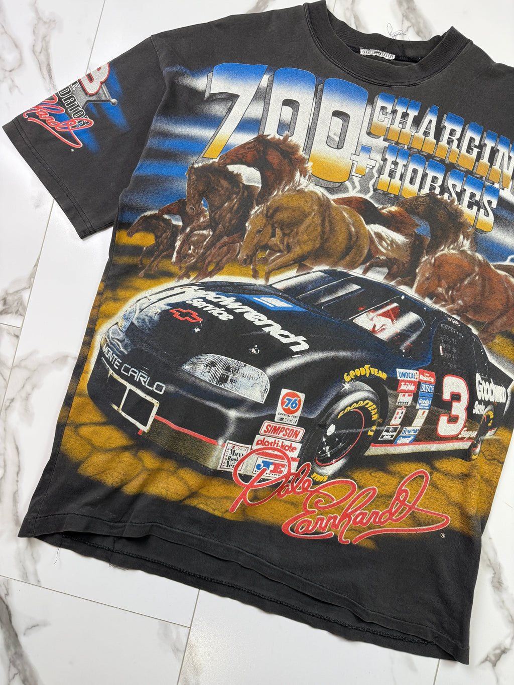 Vintage 1997 Nascar Dale Earnhardt AOP Tee Black