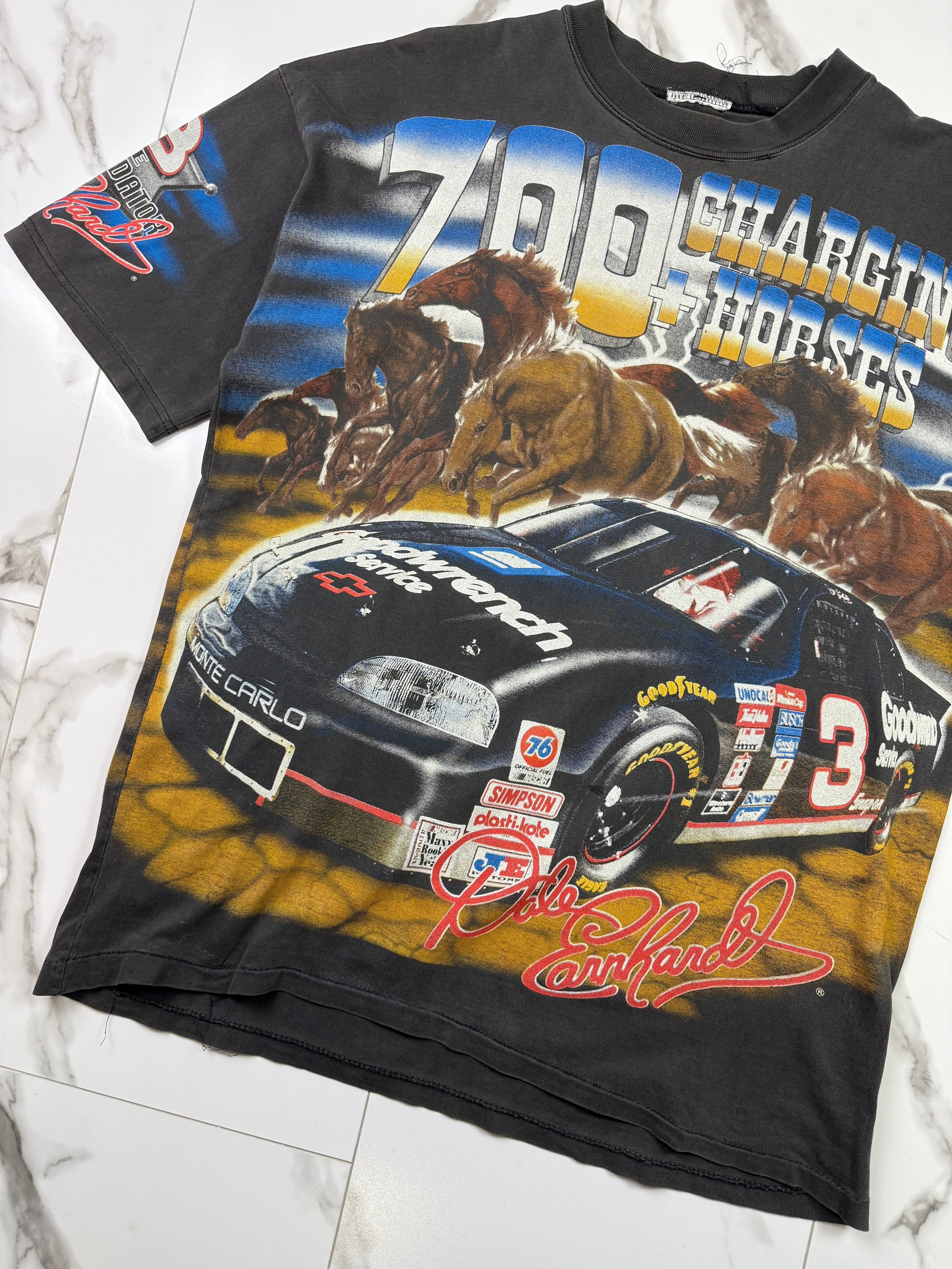 Vintage 1997 Nascar Dale Earnhardt AOP Tee Black