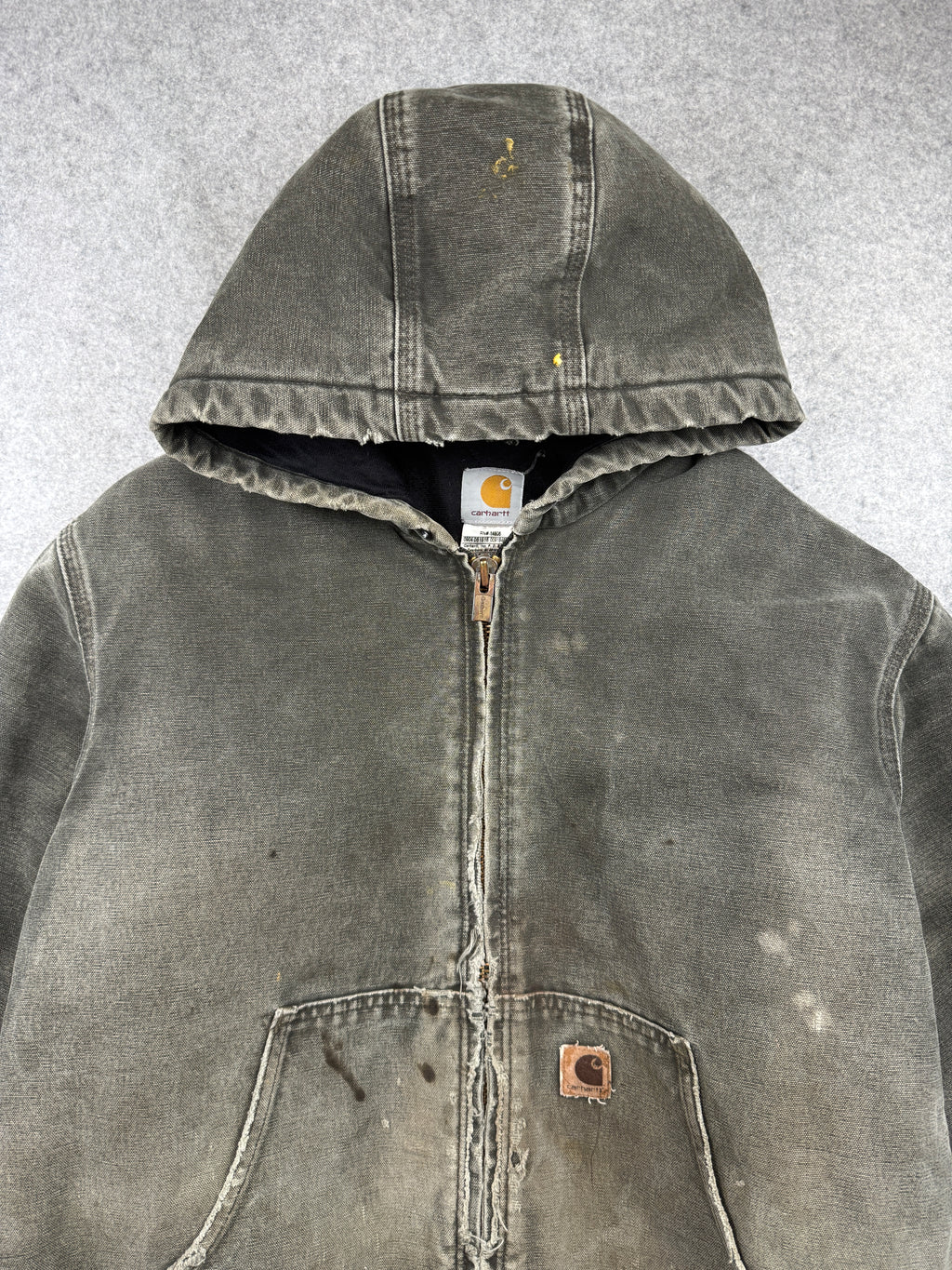 Vintage Carhartt Distressed Active Hooded Jacket Green