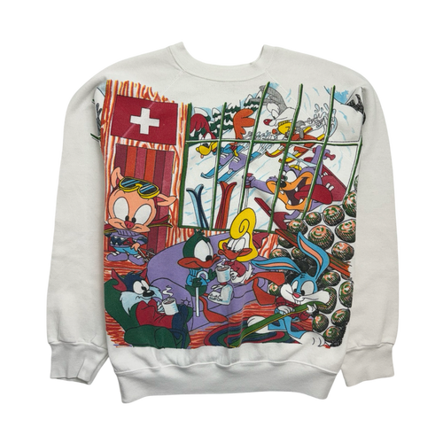 (L) Vintage 90s Looney Tunes Sweatshirt White | Vintage Clothing Store Canada